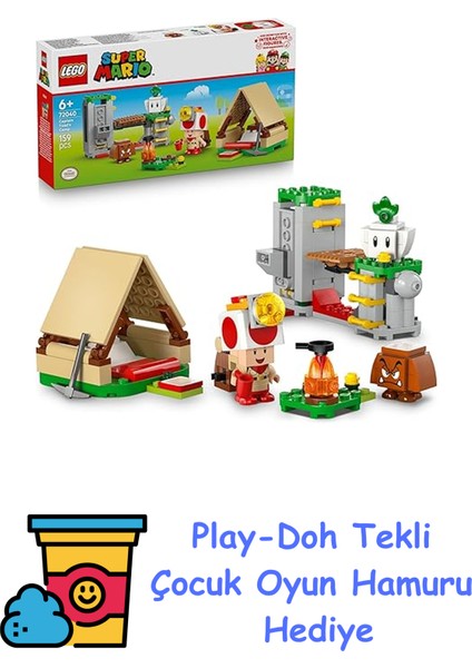 Super Mario Captain Toad Kampı 72040 – 6 Yaş ve Üzeri Çocuklar Için Yaratıcı Oyuncak Yapım Seti, Eğlenceli Doğa ve Kamp Macerası Temalı Hediye Fikri, Oyun ve Serg + Play-Doh Oyun Hamuru