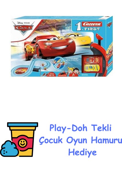 , 1st Wd Cars Arkadaş Yarışı, Slot Araba + Play-Doh Oyun Hamuru