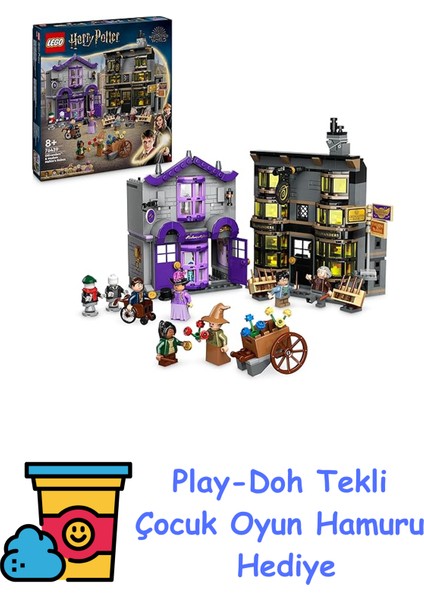 Harry Potter Ollivanders ve Madam Malkin'in Cübbe Dükkanı 76439-8 Yaş ve Üzeri Çocuklar Için Diagon Yolu Oyuncak Mağazası Modeli Yapım Seti (744 Parça) + Play-Doh Oyun Hamuru