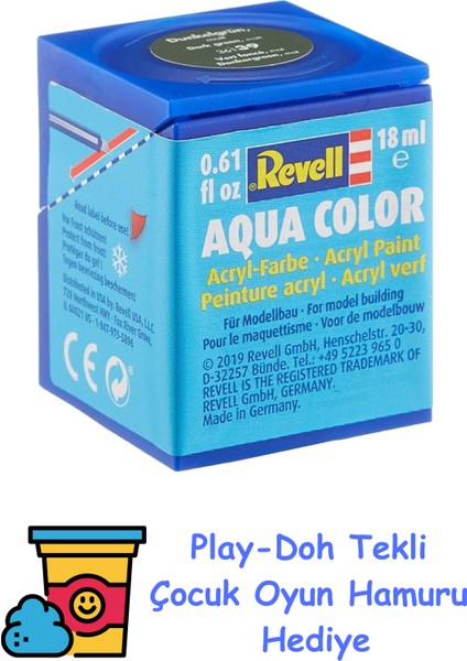 - Su Bazlı Maket Boyası Koyu Yeşil Mat 18 ml (36139) + Play-Doh Oyun Hamuru