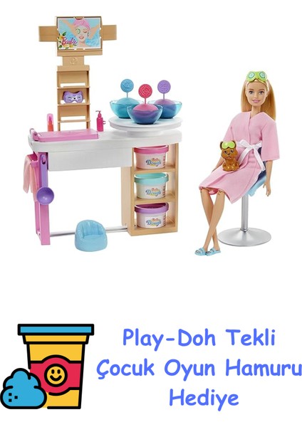 'nin Yüz Bakımı Oyun Seti Barbie'nin Yüz Bakımı Oyun Seti, Aksesurlar, Sevimli Köpekçik Ile Birlikte GJR84 GJR84 + Play-Doh Oyun Hamuru