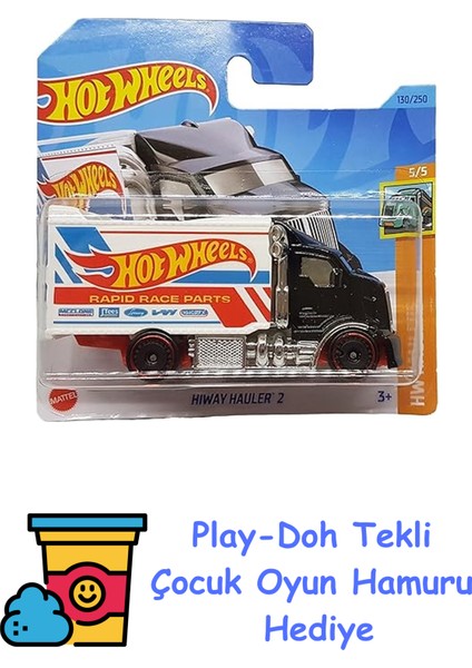 - Hiway Hauler 2 - Hw Haulers 5/5 - HKH27 - Short Card - Transporter - Rapid Race Parts - Mattel 2023 + Play-Doh Oyun Hamuru