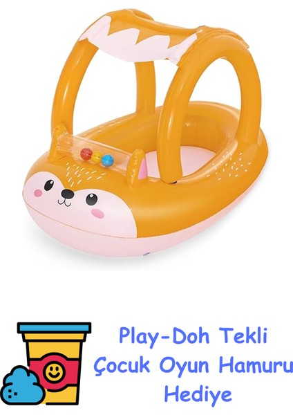 Şişme Tilki Yatağı, Çocuklar Için, Yüzme Havuzu, Yüzme Havuzu, Erkek ve Kız Çocukları Için Havuz Oyuncakları + Play-Doh Oyun Hamuru