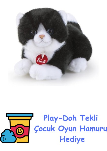 Trudı Peluş Trudıno Cat White/black + Play-Doh Oyun Hamuru
