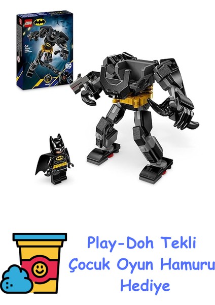 Dc Batman: Batman Robot Zırhı 76270 – 6 Yaş ve Üzeri Süper Kahraman Sevenler Için Batman Minifigürü Içeren Aksiyon Figürü Yapım Seti (140 Parça) + Play-Doh Oyun Hamuru