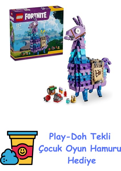 Fortnite Mühimmat Laması 77071-12 Yaş ve Üzeri Video Oyunu Sevenler Için Sergilenebilir Yaratıcı Oyuncak Yapım Seti (691 Parça) + Play-Doh Oyun Hamuru