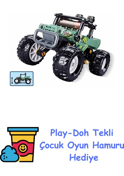 Town Off Road Yeşil Yapım Seti, 155 Parça + Play-Doh Oyun Hamuru