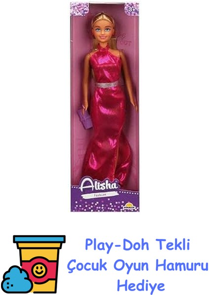 3394 Sun-Rst-Sıs-Minik Alisha Gece Elbiseli Bebek Set 2ASORTILI - + Play-Doh Oyun Hamuru