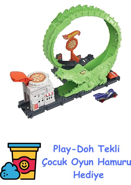 Düşmanlarla Mücadele Serisi Oyun Seti Hot Wheels Düşmanlarla Mücadele Serisi Oyun Seti, Pist Seti ve 1 Oyuncak Araba HKX39 + Play-Doh Oyun Hamuru