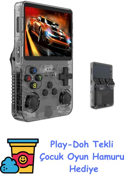 Retro Arcade R36S El Oyun Konsolu 64 GB + Play-Doh Oyun Hamuru