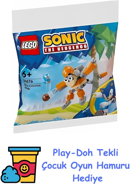 Sonic Kiki'nin Hindistan Cevizi Saldırısı 30676 – 6 Yaş ve Üzeri Macera Sever Çocuklar Için Hayal Gücünü Geliştiren Yaratıcı Oyuncak Yapım Seti, Doğum Günü Hediye + Play-Doh Oyun Hamuru