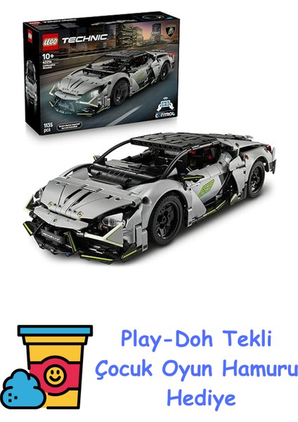 Technic Lamborghini Revuelto Spor Araba 42214 – 10 Yaş ve Üzeri Çocuklar Için Stem Destekli Oyuncak Yapım Seti, Süper Spor Araba Tutkunlarına Yaratıcı Hediye Fikr + Play-Doh Oyun Hamuru