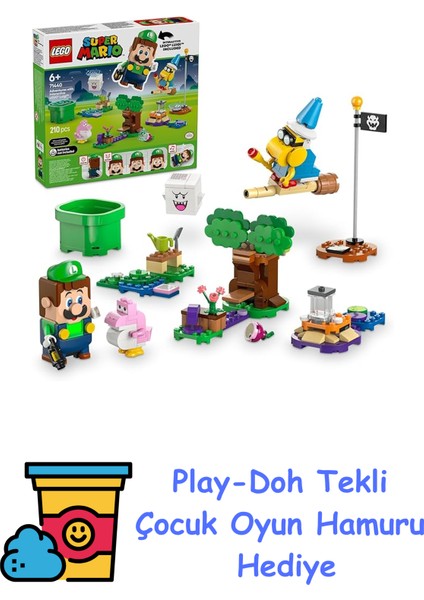Super Mario Interaktif LEGO Luigi ile Maceralar 71440-6 Yaş ve Üzeri Çocuklar Için Koleksiyonluk Yaratıcı Nintendo Oyuncak Yapım Seti (210 Parça) + Play-Doh Oyun Hamuru