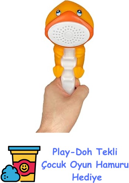 Sevimli Hayvan Figürlü Bebek Duş Başlığı – Annelerin Yardımcısı Eğitici Banyo Oyuncağı, Kolay Kurulum, El-Göz Koordinasyonu Geliştirici, Çocuklar Için Renkli V + Play-Doh Oyun Hamuru