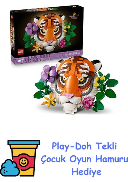 Art Fauna Koleksiyonu – Kaplan 31217 - Sanat Sever Yetişkinler Için Çiçekli Dekoratif Model Yapım Seti, Doğum Günü Hediyesi, Özel Gün Hediye Fikri (744 Parça) + Play-Doh Oyun Hamuru