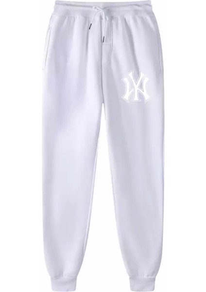 Punıx Büyük Beden Özel Üretim Ny Baskılı Kışlık %100 Pamuk Sokak Stil Erkek Eşofman Altı