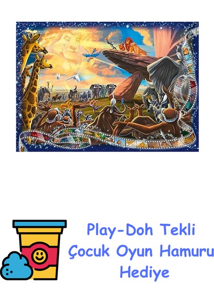 1000 Parçalı Puzzle Wd Aslan Kral + Play-Doh Oyun Hamuru