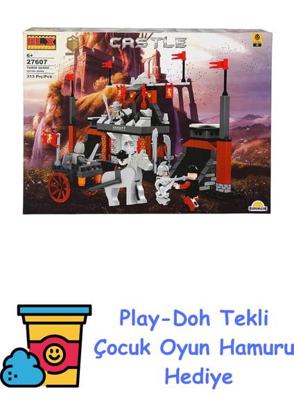 27607 Sun Blx Kale Set Şövalye Kalesi 313 Parça + Play-Doh Oyun Hamuru