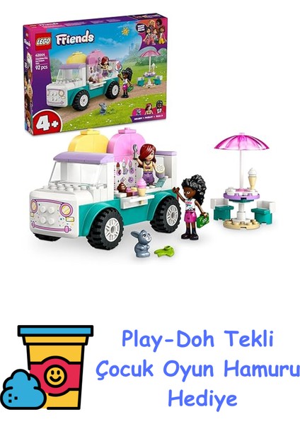 Friends Heartlake City Dondurma Kamyonu 42644-4 Yaş ve Üzeri Kız ve Erkek Çocukları Için Mini Bebek Içeren Yaratıcı Oyuncak Yapım Seti, Doğum Günü Hediyesi (92 Pa + Play-Doh Oyun Hamuru