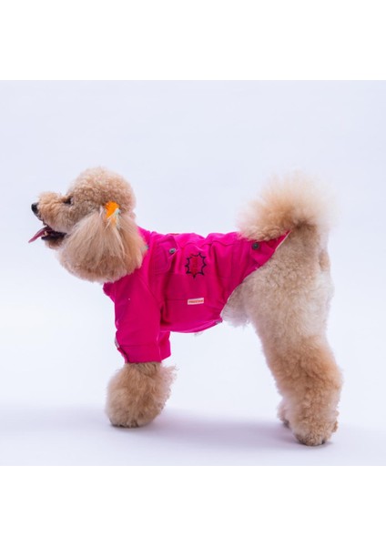 Fuşya Cancun - Cancún Ceket Gabardin Çıtçıtlı Kedi Köpek Ceketi Kedi Köpek Kıyafeti Kedi Köpek Elbisesi