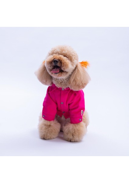 Fuşya Cancun - Cancún Ceket Gabardin Çıtçıtlı Kedi Köpek Ceketi Kedi Köpek Kıyafeti Kedi Köpek Elbisesi fırsatları
