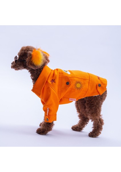 Turuncu Cancun - Cancún Ceket Gabardin Çıtçıtlı Kedi Köpek Ceketi Kedi Köpek Kıyafeti Kedi Köpek Elbisesi fırsatları