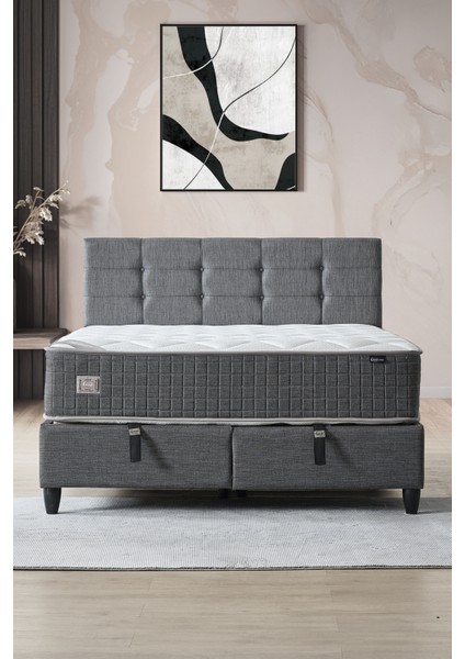 Mimoza Modeli Çift Kişilik Full Ortopedik Yataklı Sandıklı Baza ve Başlık Takımı 3 lü Set fiyatları