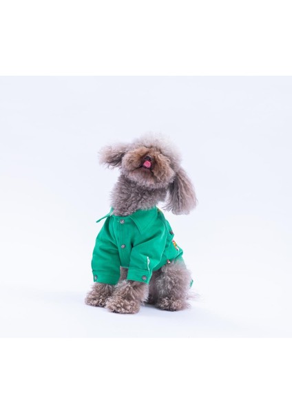 Yeşil Cancun - Cancún Ceket Gabardin Çıtçıtlı Kedi Köpek Ceketi Kedi Köpek Kıyafeti Kedi Köpek Elbisesi indirimleri