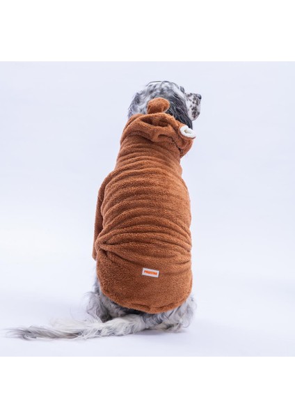 Kahverengi Lucca Teddy Hoodie Ayı Kulaklı Peluş Orta Büyük Irklar Köpek Kıyafeti Köpek Sweati fırsatları