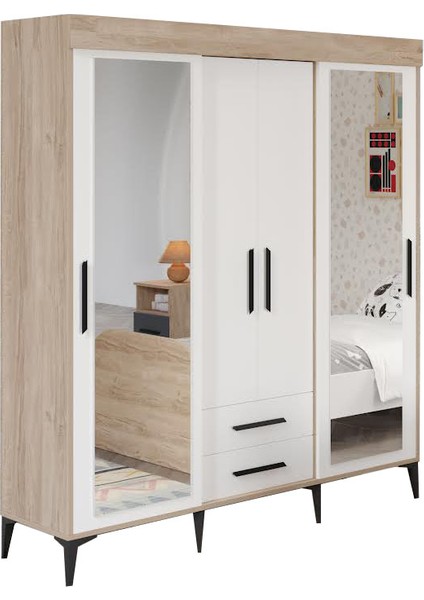 Ildır Çocuk Odası Takımı Tamamı Mdf Flora Beyaz Aynalı indirimleri