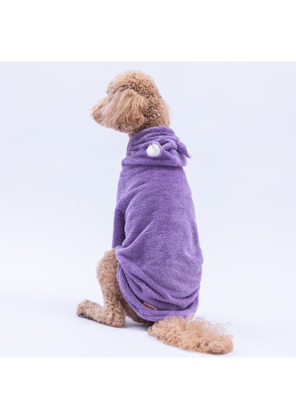 Lila Lucca Teddy Hoodie Ayı Kulaklı Peluş Orta Büyük Irklar Köpek Kıyafeti Köpek Sweati