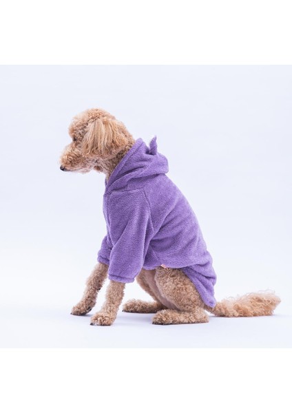 Lila Lucca Teddy Hoodie Ayı Kulaklı Peluş Orta Büyük Irklar Köpek Kıyafeti Köpek Sweati modelleri