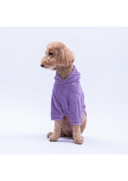 Lila Lucca Teddy Hoodie Ayı Kulaklı Peluş Orta Büyük Irklar Köpek Kıyafeti Köpek Sweati fırsatları