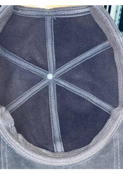 %100 Süet Deri Kışlık Erkek Cap Şapka