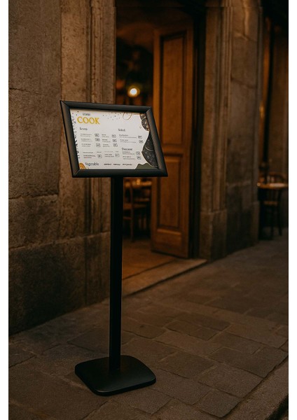A4 (21X30) Siyah Yatay ve Dikey Ayarlanabilir Menü Panosu Yönlendirme Pano fırsatları