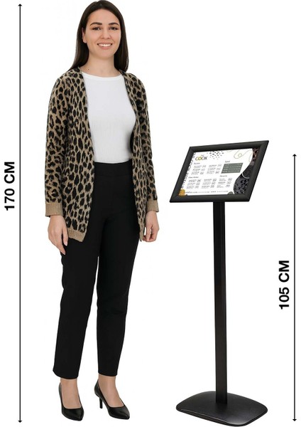 A4 (21X30) Siyah Yatay ve Dikey Ayarlanabilir Menü Panosu Yönlendirme Pano indirimleri