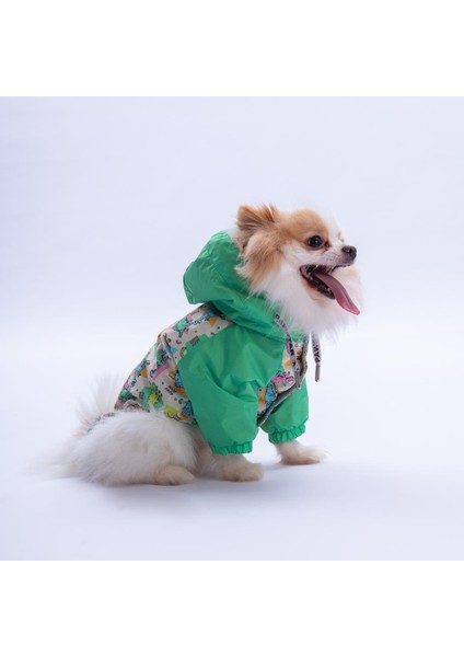 Denver Dino Yeşil Dinozor Desenli Köpek Mont Köpek Yağmurluk Köpek Kıyafeti Köpek Elbisesi fırsatları