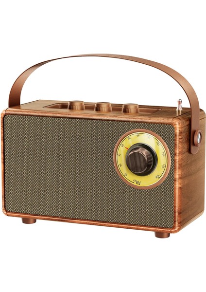 Retro Bluetooth Radyo Hoparlör – 5.3 Kablosuz Bağlantı, 5W Güçlü Ses, 1500 Mah Şarjlı Batarya, Usb/tf/aux Girişli, Ahşap Tasarımlı Vintage Fm Radyo, 10.2cm Yükseklik Müzik Kutusu | AS23