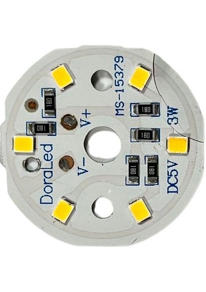 5VOLT 3WATT Smd 2835 Ledli LED Modül Gün Işığı 5V 3W Avize Ledi 33MM(3 Adet)
