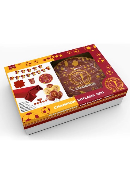 Champion Sarı Kırmızı Kutlama Seti