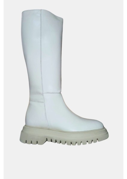 Bej Cilt Kadın Hakiki Deri Platform Çizme fiyatları