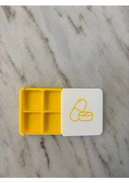 🟡 Sarı Çanta Boy Hap Kutusu – 4 Bölmeli Hap Kutusu modelleri