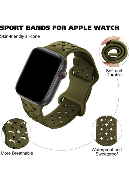 Apple Watch Seri 10-42MM 38/40/41 mm Uyumlu Soft Silikon Ayarlanabilir Kordon modelleri