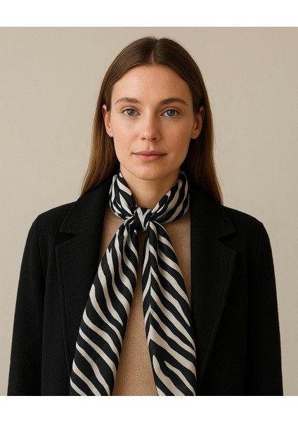 Zebra Desenli Fular Şal Aksesuar