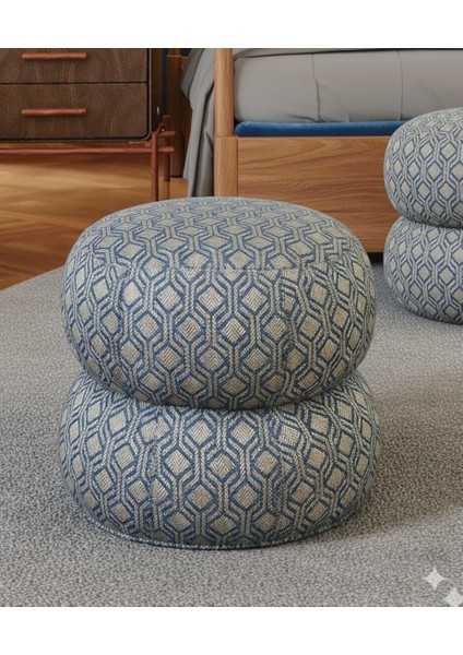 Ba'al Yuvarlak Puf/yan Sehpa