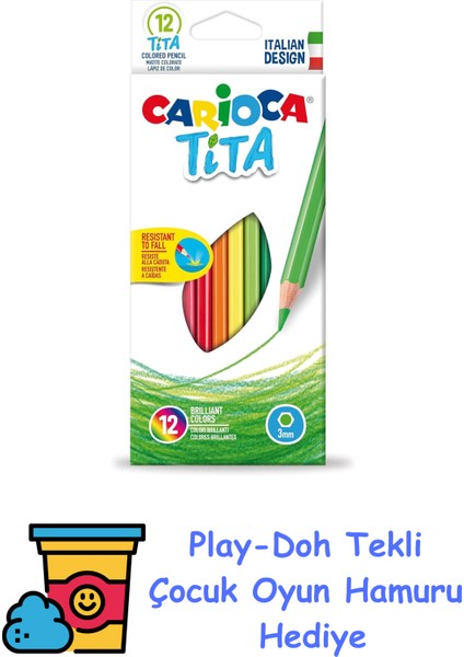 Tita Kuru Boya Kalemi 12'li + Play-Doh Oyun Hamuru