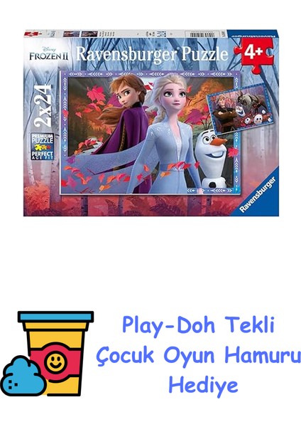 Puzzle, Wd Frozen2, 2X24 Parça + Play-Doh Oyun Hamuru