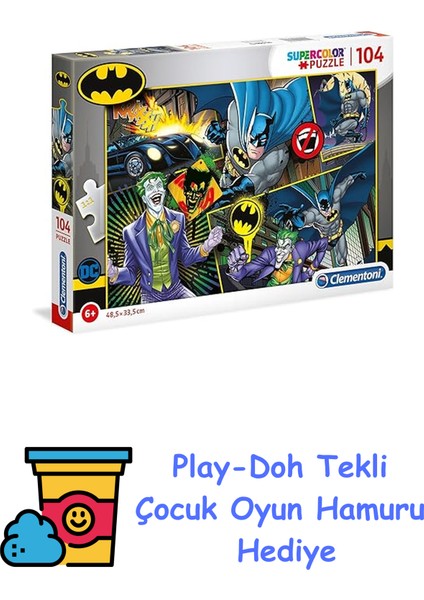 - 104 Parça Puzzle - Batman + Play-Doh Oyun Hamuru