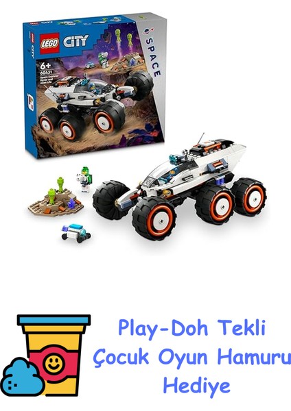 City Uzay Keşif Robotu ve Uzaylı Canlı 60431-6 Yaş ve Üzeri Kız ve Erkek Çocukları Için Astronot, Oyucnak Robot ve Uzaylı Minifigürleri Içeren Yaratıcı Oyuncak Se + Play-Doh Oyun Hamuru