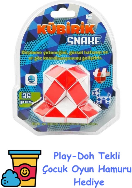 S00001623 Kübirik Snake Zeka Küpü, Çok Renkli + Play-Doh Oyun Hamuru